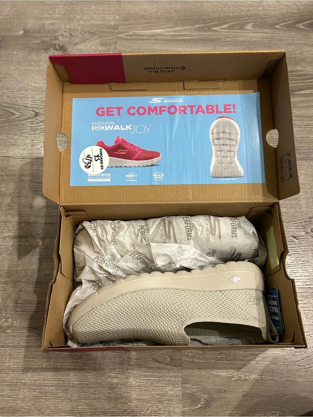 Skechers Women's Slip-On Knit Casual Sneaker in Light Beige - Picture 6 of 8